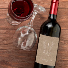 Elegantes Monogramm-Familienname Weinetikett