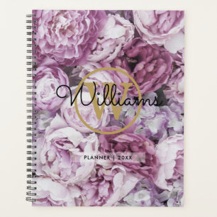 Elegantes Monogramm Floral Gold 2023 Planer