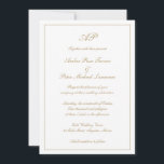 Elegantes Monogramm formales Gold in einer Hochzei Einladung<br><div class="desc">Traditioneller Stil All In One Wedding Einladung mit einem einfachen und klassischen Design mit Ihrem Monogramm an der Spitze zusammen mit Ihren Hochzeitsdetails umgeben von einer Grenze. Ihre Daten befinden sich in einem eleganten Imitat Gold-Skript und können durch Anklicken des Buttons "Anpassen" in eine beliebige Farbe geändert werden. Auf der...</div>