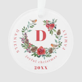 Elegantes Monogramm-Foto für Weihnachtskranke Ornament