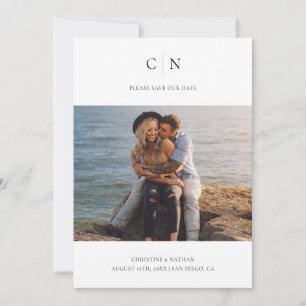 Elegantes Monogramm-Foto-QR-Code  Save The Date
