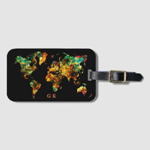 Elegantes Monogramm für die Aquarellmalerei auf de Gepäckanhänger