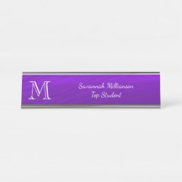 Elegantes Monogramm für Lila Imitate Schreibtischnamensplakette
