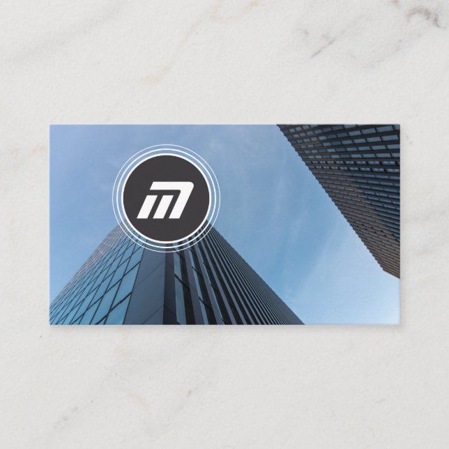 Elegantes monogramm-Gebäude für saubere Architektu Visitenkarte (Vorderseite)