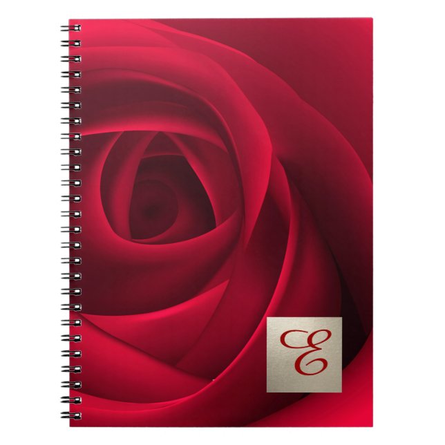 Elegantes Monogramm-Geschenk für die Rote Rose Notizblock (Vorderseite)