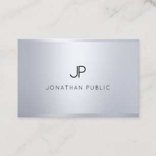 Elegantes Monogramm-Glamour-Silber-berufliches Visitenkarte