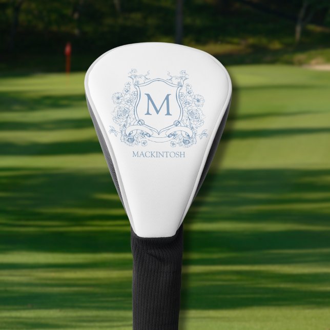 Elegantes Monogramm Golf Headcover (elegant personalized floral monogrammed name initial golf head cover)