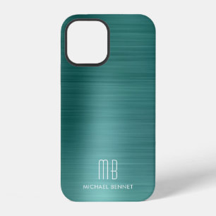 Elegantes Monogramm Grün iPhone 12 Hülle