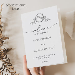Elegantes Monogramm-Hochzeitsprogramm