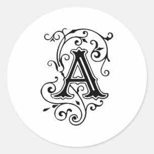 Elegantes Monogramm im viktorianischen Stil mit de Runder Aufkleber