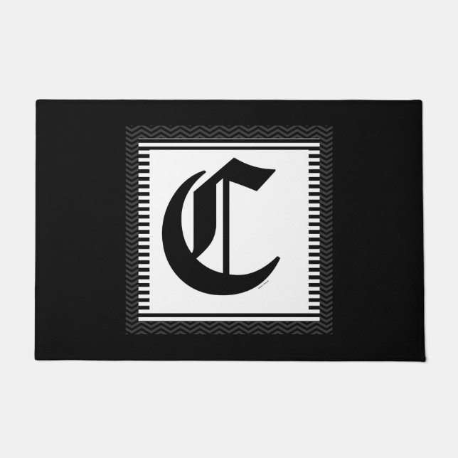 ELEGANTES MONOGRAMM INITIAL C FUßMATTE (Vorderseite)