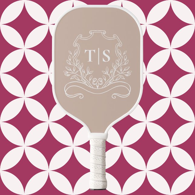 Elegantes Monogramm-Initial-Klassiker Pickleball Schläger (Elegant Monogram Initial Custom Classic Pickleball Paddle)