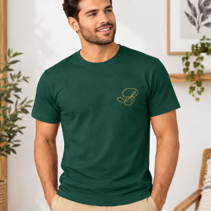 Elegantes Monogramm-Initial-Logo-Mitarbeiterunifor T-Shirt