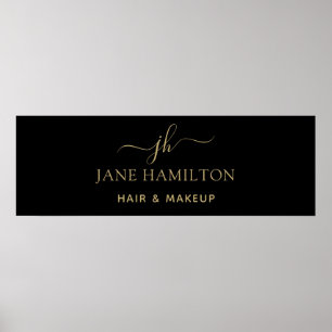 Elegantes Monogramm-Initial-Name-Business-Poster Poster