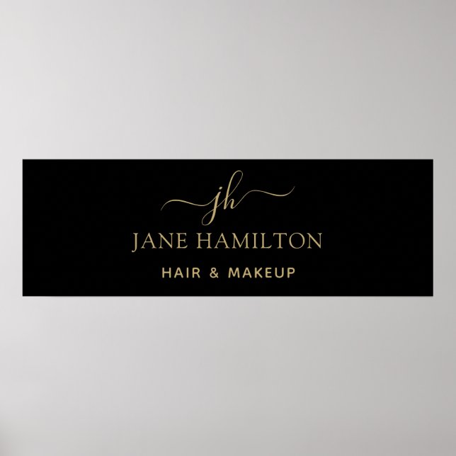 Elegantes Monogramm-Initial-Name-Business-Poster Poster (Vorne)