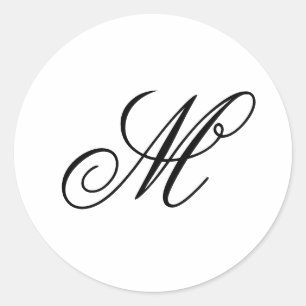 Elegantes Monogramm-Initial  Runder Aufkleber