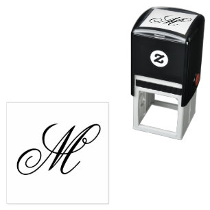 Elegantes Monogramm Initial Selbstfärbestempel Permastempel