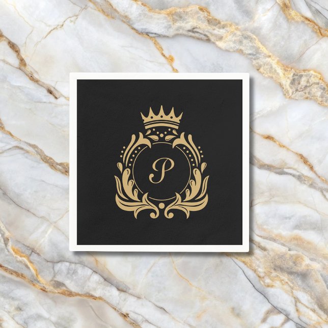 Elegantes Monogramm-Initial  Serviette (Von Creator hochgeladen)