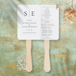 Elegantes Monogramm-Initials-Hochzeitsprogramm Fächer
