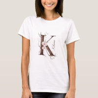 Elegantes Monogramm "K" mit pastelfarbenen Orchide