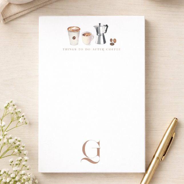 Elegantes Monogramm Kaffee Post-it Klebezettel (Von Creator hochgeladen)