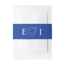 Elegantes Monogramm königsblau Hochzeit