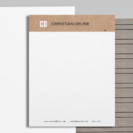 Elegantes Monogramm Kraftweiß Modern Minimalistisc Briefbogen