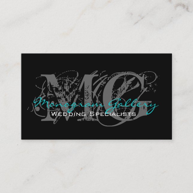 Elegantes Monogramm-kundengerechtes Visitenkarte (Vorderseite)