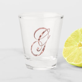 Elegantes Monogramm Letter G Rose Gold Chic Schnapsglas