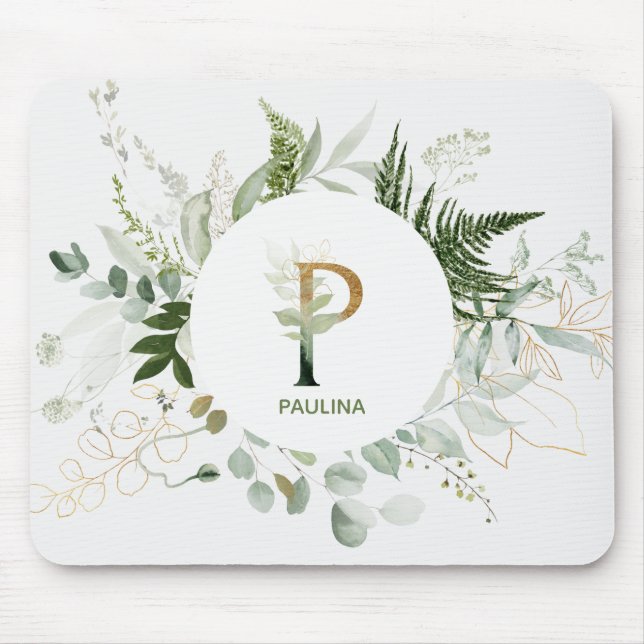 Elegantes Monogramm Letter P-Maus-Pad Mousepad (Vorne)