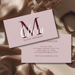Elegantes Monogramm-Logo rosa professionell Visitenkarte