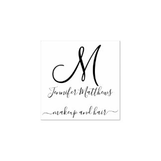 Elegantes Monogramm-Make-up- und Friseursalon Gummistempel