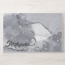 Elegantes Monogramm-Marmorstein-Laptop-Skin