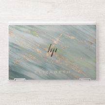 Elegantes Monogramm-Marmorstein-Laptop-Skin
