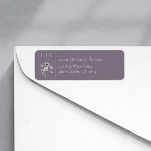 Elegantes Monogramm minimalistisches dunkelviolett