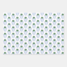 Elegantes Monogramm mit grünem Bow Weihnachten Geschenkpapier Set