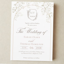 Elegantes Monogramm mit grünen Blättern für die Ho