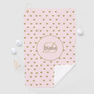 Elegantes Monogramm mit modernen rosa Blush-Rosa-I Golfhandtuch