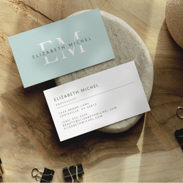 Elegantes Monogramm, modern geprägt, beruflich Visitenkarte (Von Creator hochgeladen)