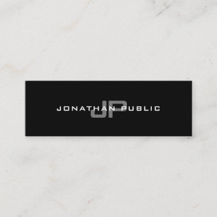 Elegantes Monogramm Modernes, Minimalistisches Sch Mini Visitenkarte