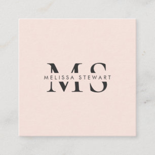 Elegantes Monogramm modernes Rosa beruflich Quadratische Visitenkarte