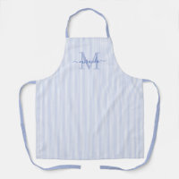 Elegantes Monogramm-Name Blau gestreift