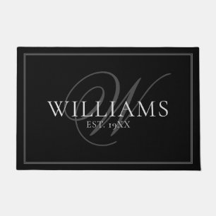 Elegantes Monogramm-Name Neuvermählte Hochzeitsges Fußmatte