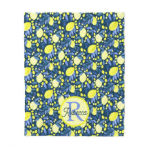 Elegantes Monogramm Name Rustikal Citrus Lemmonen