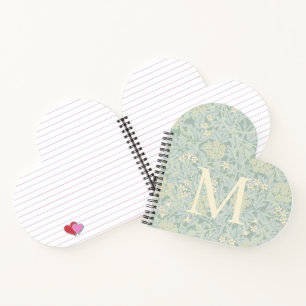 Elegantes Monogramm Pastellgrün Jasmin Floral Notizbuch