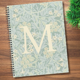 Elegantes Monogramm Pastellgrün Jasmin Floral Notizbuch