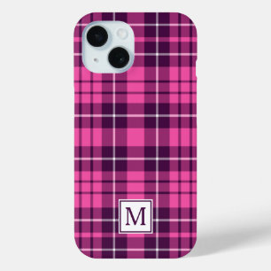 Elegantes Monogramm Pink Kariert Case-Mate iPhone Hülle