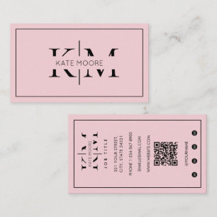 Elegantes Monogramm Professional Pink Modern Visitenkarte