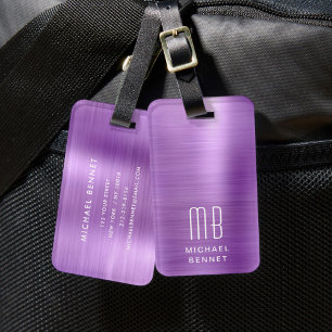 Elegantes Monogramm Rosa Gepäckanhänger