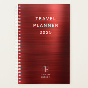 Elegantes Monogramm rotes Reise Planer